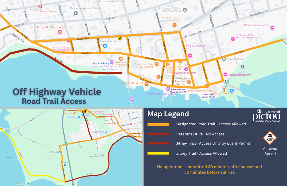 Designated Road Trail Map OHV Town of Pictou June 2025